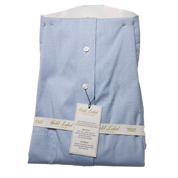 Roundtree & Yorke Gold Label Mens Shirt Short Sleeve Size 15.5  Blue ----1 - Picture 2 of 3